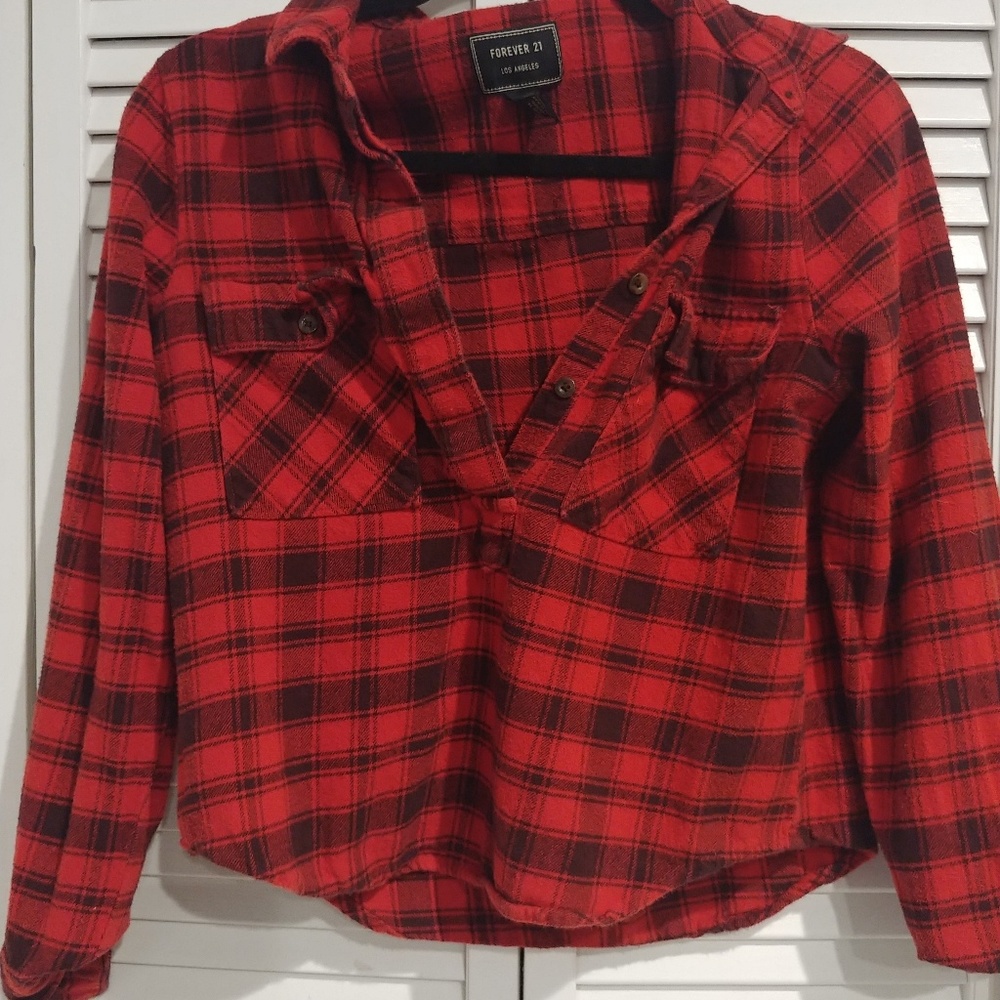 Pullover plaid thick flannel forever 21